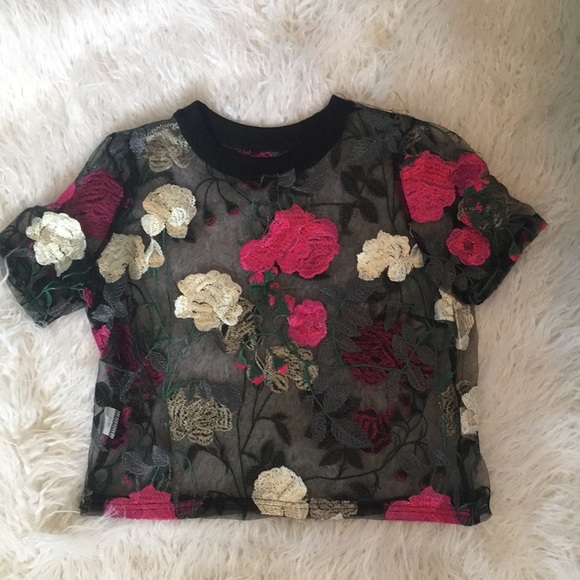 Cropped Mesh Tee - Picture 1 of 2